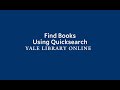 Find Books Using Quicksearch