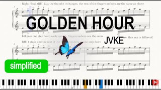 Download lagu Golden Hour EASY piano tutorial with instructions - JVKE - FREE SHEET MUSIC