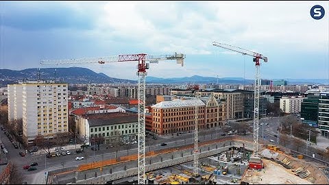 Skanska H2Offices project construction drone video