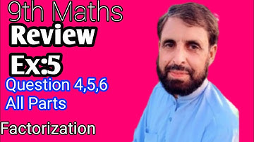 9th Maths Review Ex:5 Questions 4 All Parts Questions 5,6 Factorization