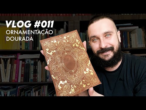 Capa de couro com ornamentos dourados. Testando a Foil Quill - Vlog 011