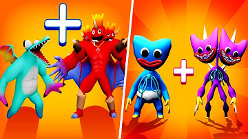 Merge Fusion: Rainbow Friends | Merge Blue Monster  - Merge Battles Gameplay (Part 1)