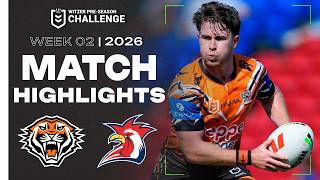 2026 Witzer Pre-Season Challenge  Wests Tigers V Roosters  Match Highlights Week 2