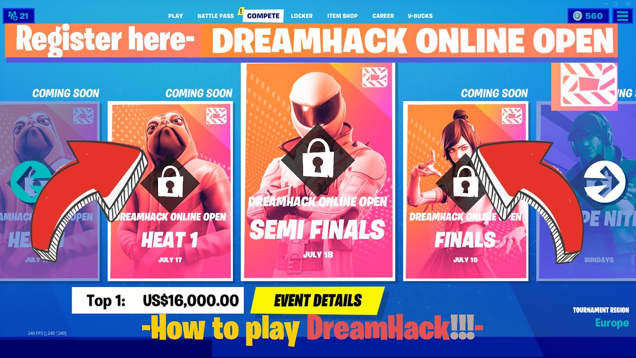 How To Register For Dreamhack Cup September In Fortnite New Tournament Youtube