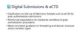 EMA Post Authorisation Procedural Advice-Key Updates
