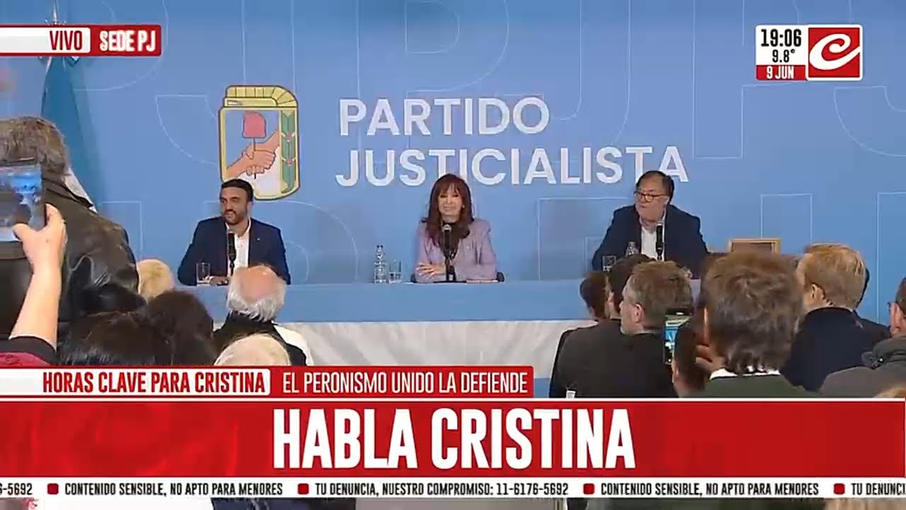 El discurso completo de Cristina Kirchner en la sede del PJ - YouTube