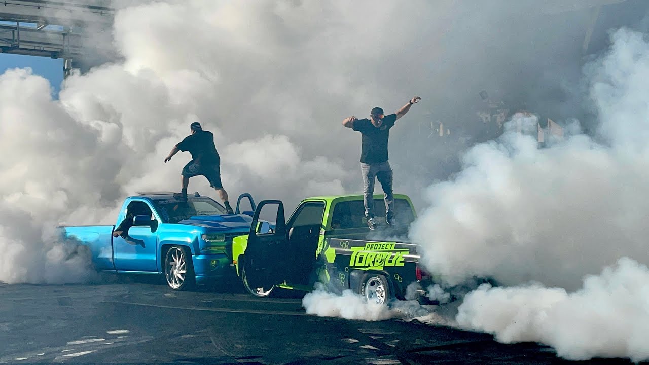 THE SEMA SHOW (TRUCK BURNOUTS🔥‼️) 