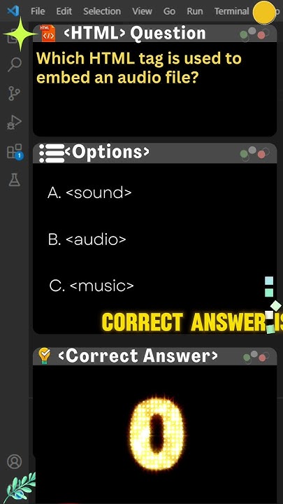 HTML Quiz 25: Which HTML tag is used to embed an audio file? #html #css ...
