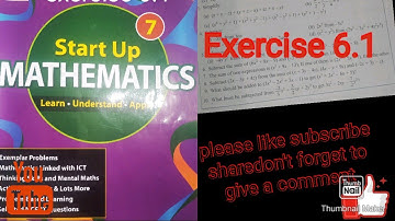 Start up Mathematics Chapter 6 Exercise 6.1 (Vivo Education)Hindi English Medium by Sushma Thakre Ra