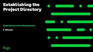 Sage Construction Management - Project Directory