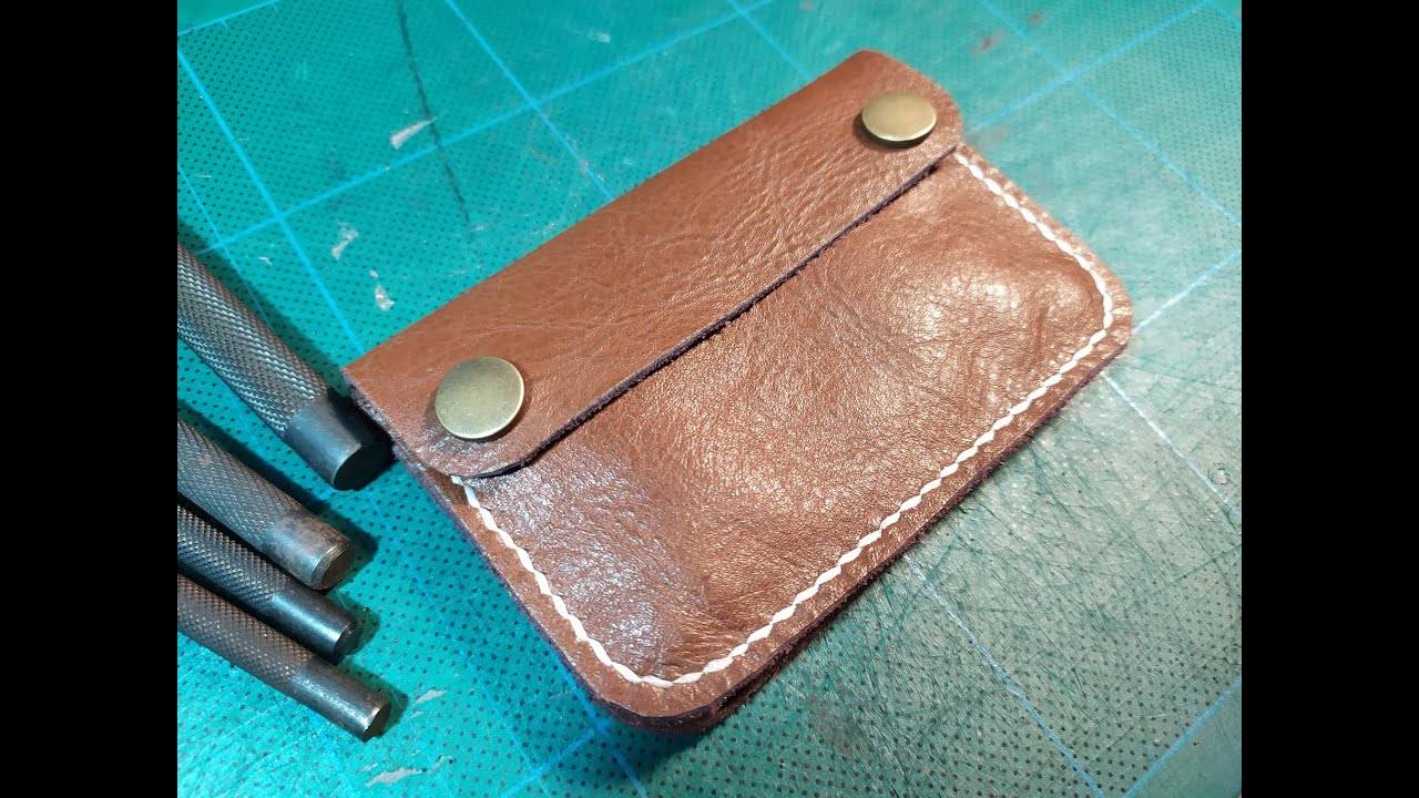 [Leathercraft] Making a Leather Card Wallet (Free PDF pattern) YouTube
