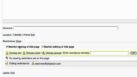 eLearn Confluence: Page Restrictions
