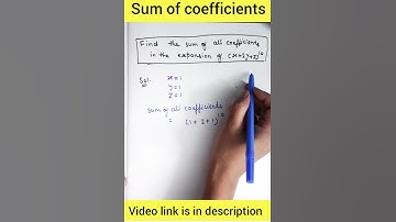 Sum of coefficients  trick |Binomial trick (Ans in 2 sec) #Shorts