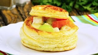 Слойки с овощами и курицей