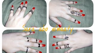 Drawing rings or mind with henna رسم خواتم او عقل بالحنه بطريقه جديده