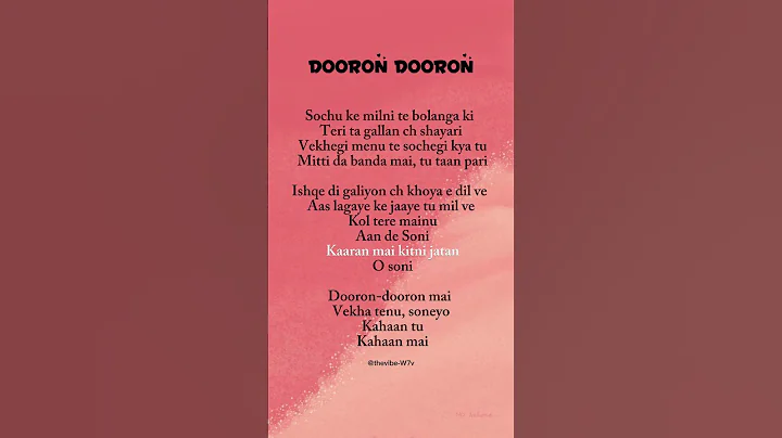 Dooron Dooron Song Lyrics || Paresh Pahuja #lyrics #latestsongs #trending #newsong