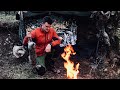 3 Days Solo Winter Hunting Survival - Primitive Hare Trapping and Roasting Bushcraft