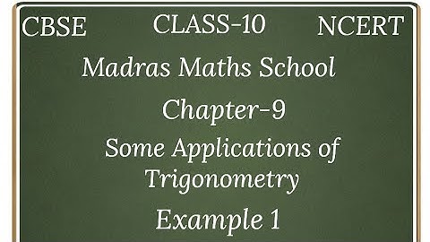 Cbse Class10 NCERT Maths Chapter 9 Some Applications of Trigonometry EXAMPLE 1 IN TAMIL