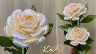 DIY Satin Ribbon Rose flowers | How to make ribbon rose | Ribbon decoration ideas |Tutorial