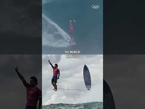 One year ago, Gabriel Medina gave us an Olympic photo worthy of the Louvre! 🤯🖼️ 📸: Jerome Brouillet