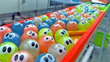 Marble Run Race ASMR☆Eyeball Balls ×5 Color Racing Course ×Wooden Original Course