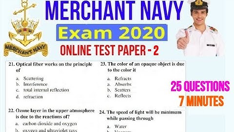 Merchant Navy Online Mock Test paper - 2 | Test your knowledge