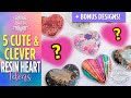 Cute  clever epoxy resin pocket hug ideas  diy heart charms magnets keychains  jewelry