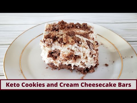 Easy Keto No Bake Cookies and Cream Cheesecake Bars (Nut Free and gluten Free)
