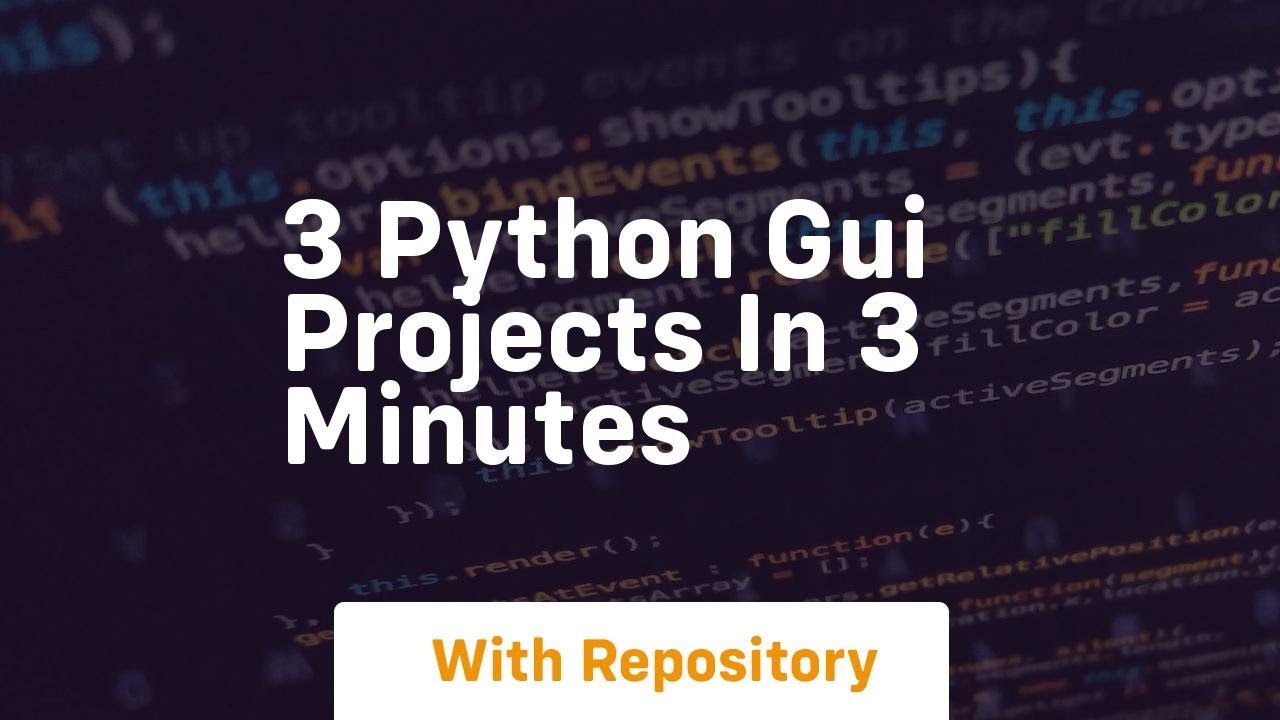 3 python gui projects in 3 minutes - YouTube