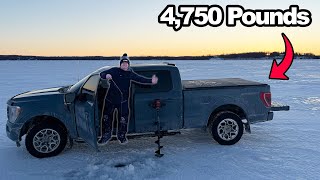 Driving my Ford Pickup on a Frozen Lake in Minnesota!