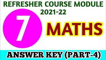 7th Standard Maths Refresher Course Module Answer key (Part-4) Chapter 6, 7, 8, 9 & 10