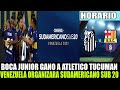 Boca Jr gano a Atlético Tucumán | Santos vs Barcelona SC Horario | Sudamericano sub20 en Venezuela