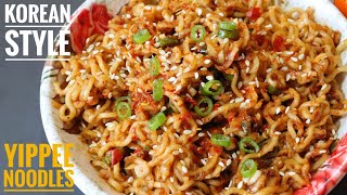 Korean Style Noodles | Masala Yippee Noodles | Yippee Noodles Recipe | Happy Belly