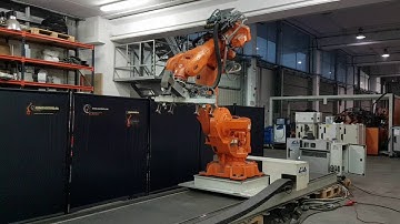 Abb 6640 industrial robot on a linear track with IRC5 controller