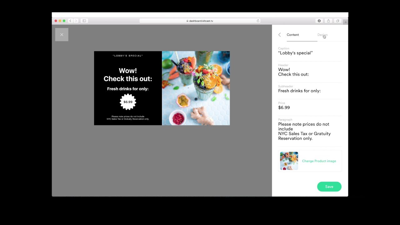 Kitcast Digital Signage software: How to use smart templates - YouTube