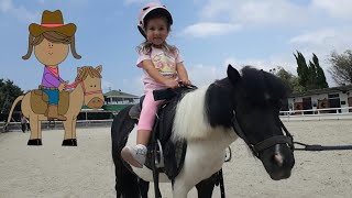 AT ÇİFTLİĞİNE GİTTİK Elif ATA Bindi. RIDE A HORSE  Eğlenceli Çocuk Videosu
