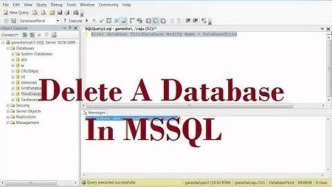 How To Delete (Drop) A Database In MS Sql