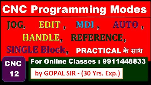 CNC PROGRAMMING MODES - JOG, EDIT, HANDLE, MDI, AUTO, REF. RETURN & SB | IN HINDI BY GOPAL SIR | C12