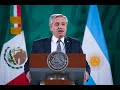 Discurso del presidente Alberto Fernández en la conferencia matutina del presidente López Obrador