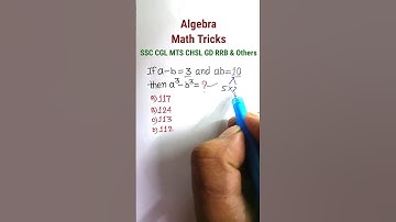 Algebra Shortcuts/ Tricks / Solutions ||Algebra for SSC CGL GD MTS CHSL RRB WB FOOD || #shorts
