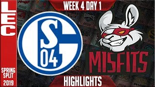 S04 vs MSF Highlights | LEC Spring 2019 Week 4 Day 1 | Schalke 04 vs Misfits