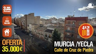 ✅ VENDIDO ✅🌞YECLA / MURCIA 💰35.000€⭐️CALLE DE CRUZ DE PIEDRA⭐️PISO PARA INVERTIR O VIVIR ⭐️