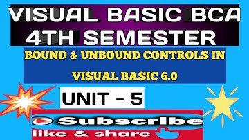 Bound & Unbound controls in visual basic 6.0
