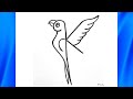How To Draw Beautiful Parrot 🦜 Drawing With Letter K easy bird drawing and colouring for kids