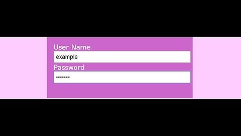 HTML form with input type password || HTML and CSS