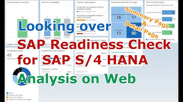 Looking over SAP Readiness Check for SAP S/4 HANA (Summary Page & Detail Page)