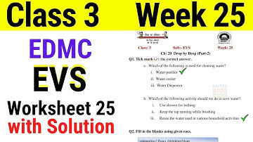 EDMC Class 3 EVS Week 25 Worksheet 25 class 3rd Environmental Studies worksheet 25 with Solution
