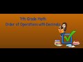 7th Grade Math Order of Operations with Decimals