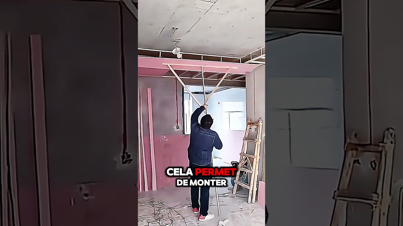 Cet outil est parfait pour poser du placo au plafond facilement ! 