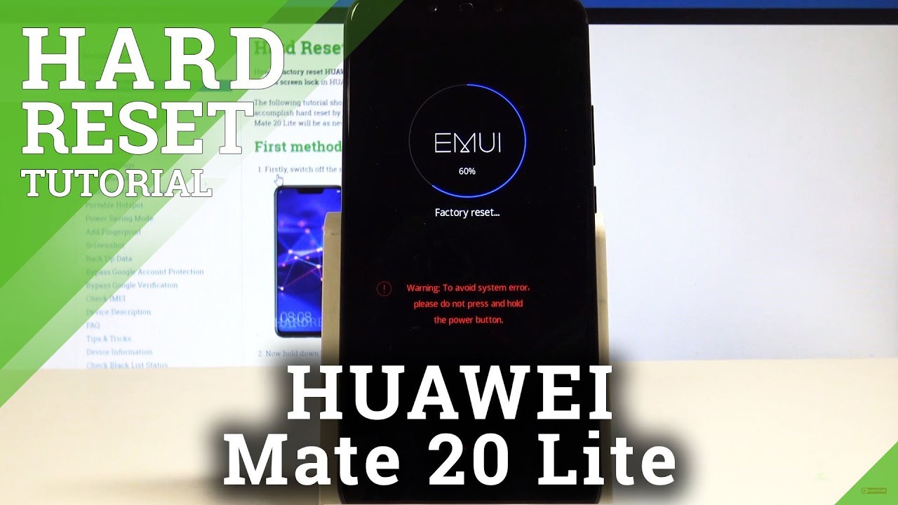 HUAWEI Mate 20 Lite Hard Reset / Bypass Screen Lock / Wipe Data - YouTube